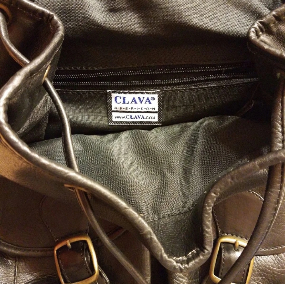 Clava Drawstring Leather Backpack - Picture 2 of 4